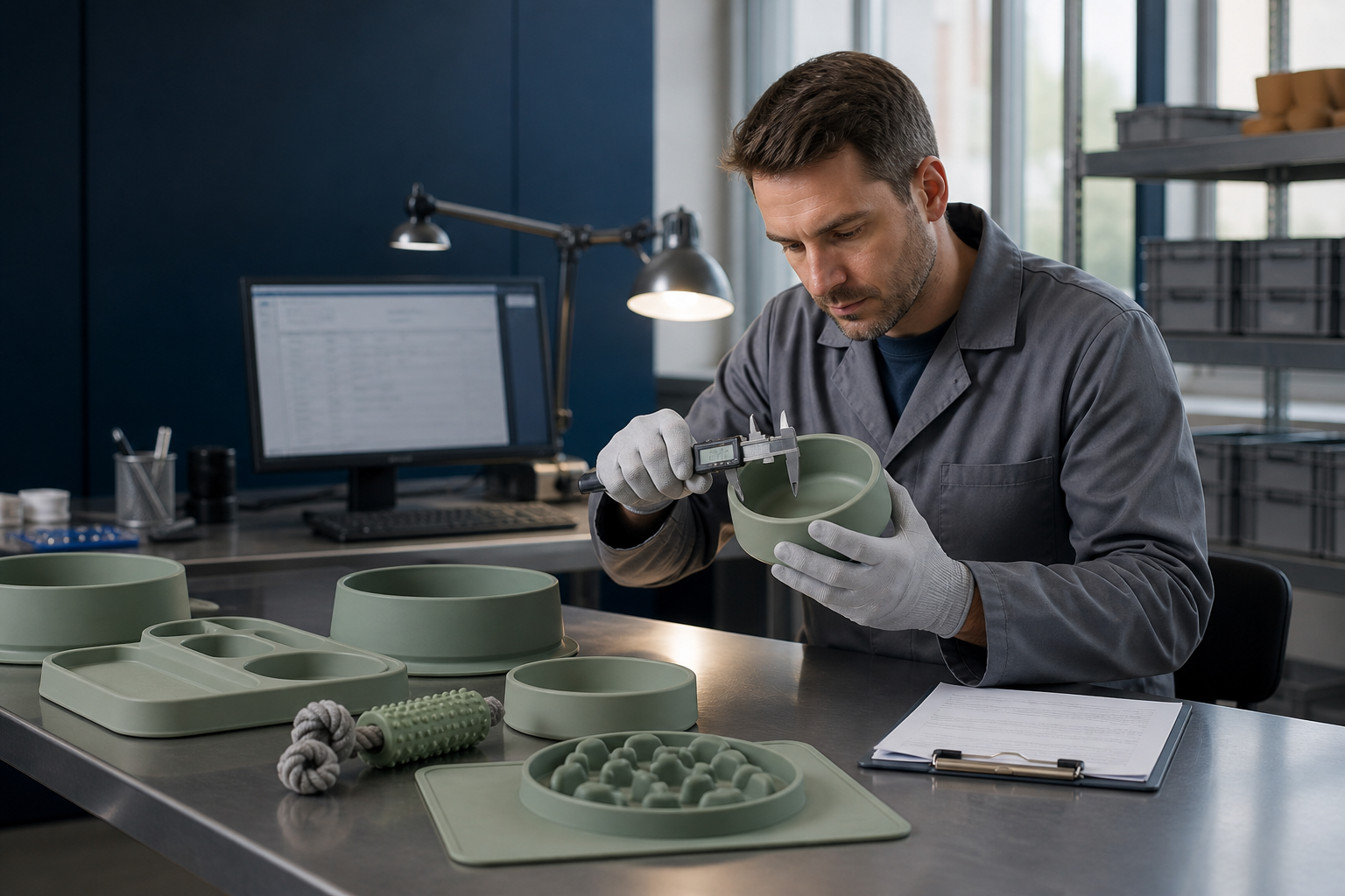 Dimensional inspection at a quality workstation illustration