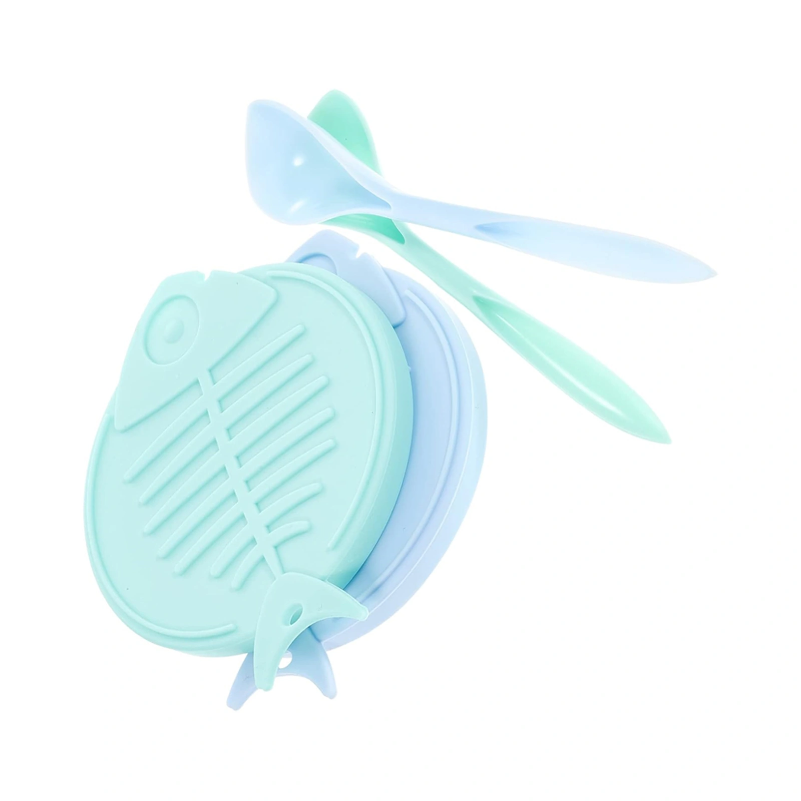 Fishbone Silicone Pet Food Can Lid with Spoon product overview