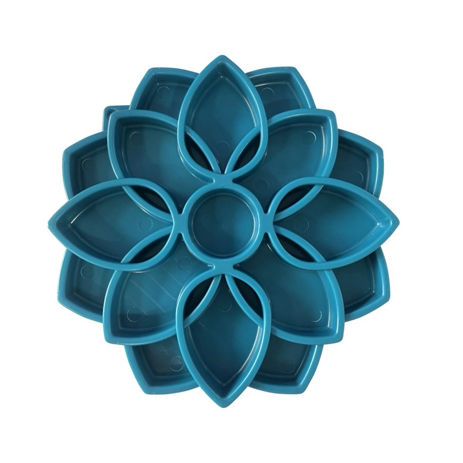 Mandala Pet Slow Feeder Bowl with channel pattern