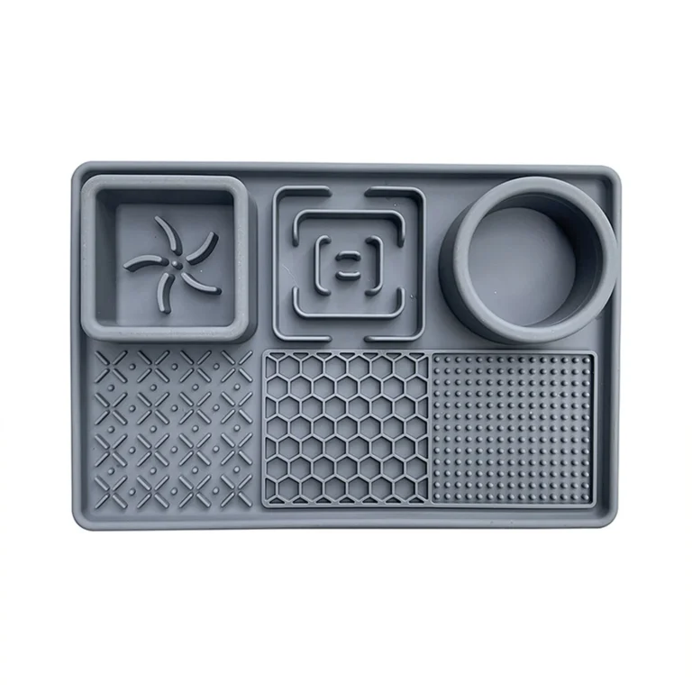 Silicone Pet Slow Feeder Bowl with raised ridges