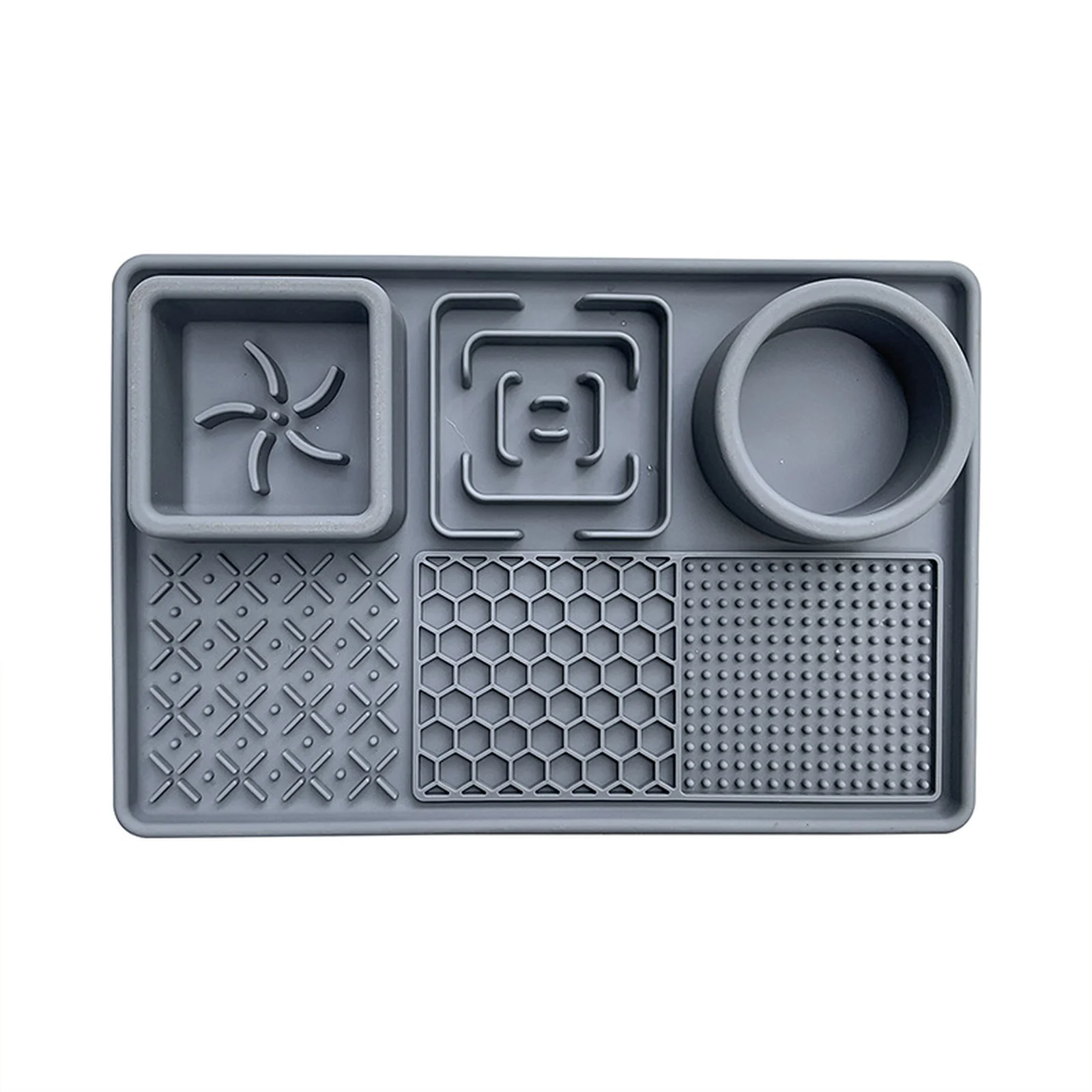 Silicone Pet Slow Feeder Bowl with raised ridges