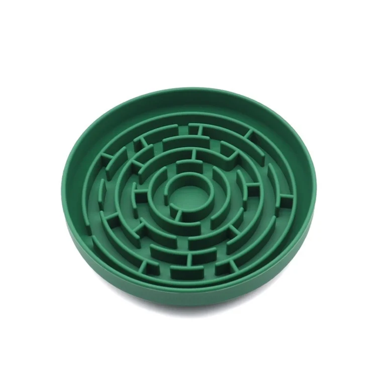 Maze Silicone Pet Slow Feeder Bowl with channel pattern