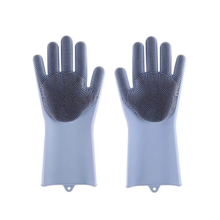 Silicone pet bathing gloves with full-palm bristles