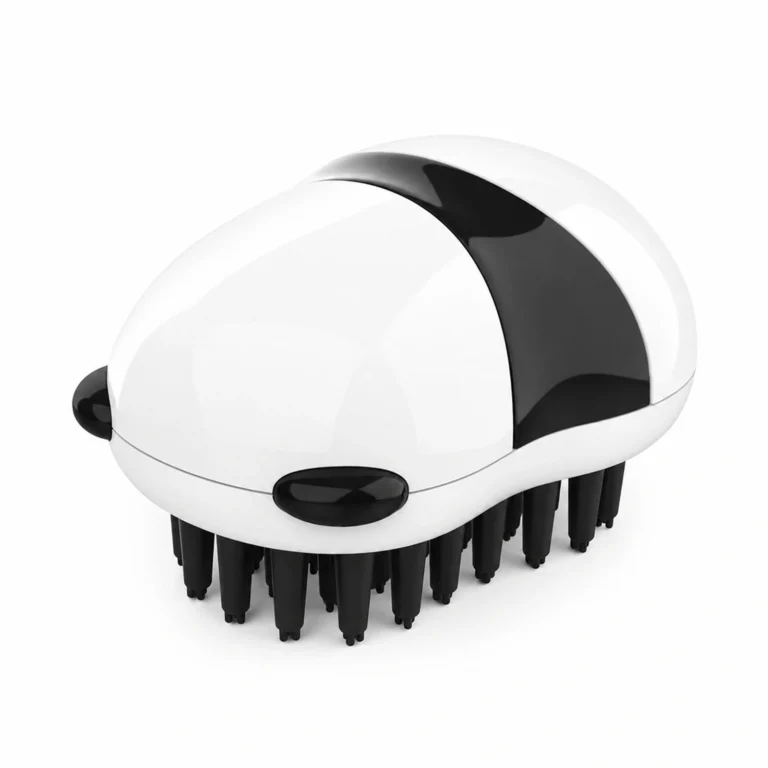 Panda pet bath massage brush with silicone teeth