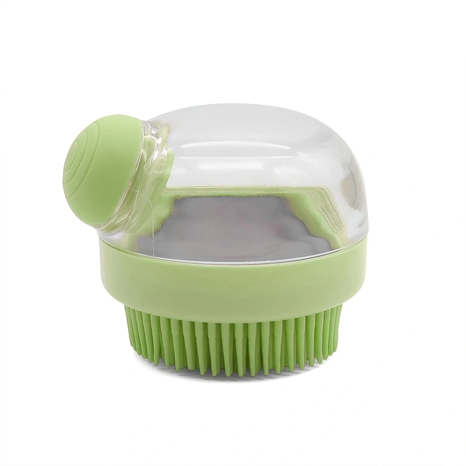 Silicone liquid dispensing pet bath brush with bristles